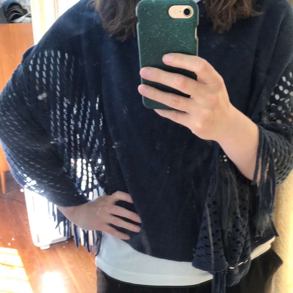 Navy blue poncho